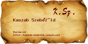 Kaszab Szebáld névjegykártya